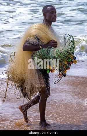 Benin, Grand Popo, fishermen Stock Photo