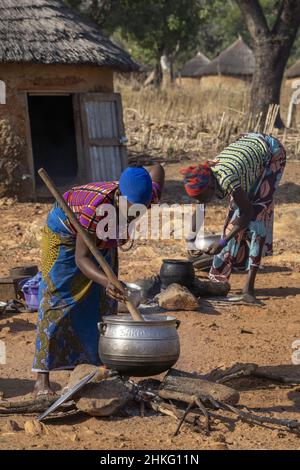 Benin, Natitingou province, peul tribal village of Moukokotamou Stock Photo