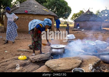 Benin, Natitingou province, peul tribal village of Moukokotamou Stock Photo