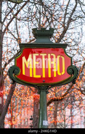 France Paris The flag pole of the Franklin D. Roosevelt metro