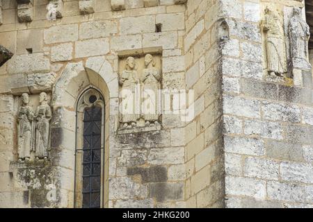 France, Dordogne, Saint-Astier, stage on the Via Lemovicensis or Vezelay Way, one of the main ways to Santiago de Compostela, Saint-Astier fortified church Stock Photo