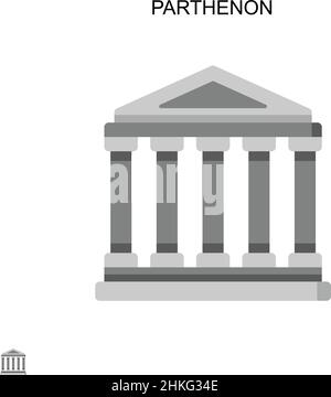 Parthenon Simple vector icon. Illustration symbol design template for ...