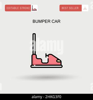 Bumper car Simple vector icon. Stock Vector