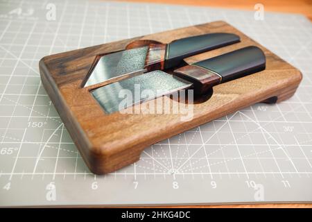 Tanner tools. Skiving knifes. Stock Photo