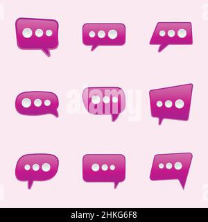 Speech bubbles icons set. Chat speech notification. Isolated vector illustration for chat in flat style. Stock Vector