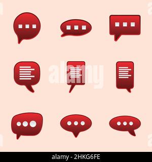 Speech bubbles icons set. Chat speech notification. Isolated vector illustration for chat in flat style. Stock Vector