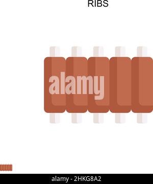 Grilled pork rib meat icon, flat style Stock Vector Image & Art - Alamy