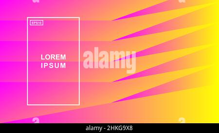 Diagonal triangle abstract background wrapped in yellow pink Stock Vector