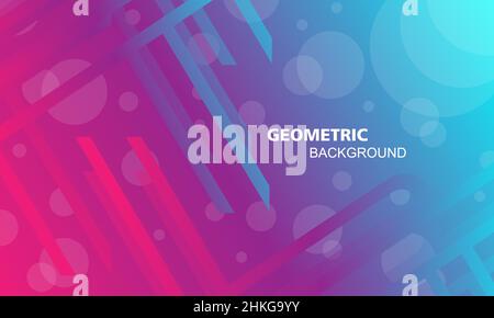 Abstract background of bubbles and neon lines Stock Vector