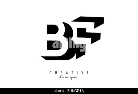 Double BF letter Logo with negative space design. Letters B and F with geometric typography. Creative Vector Illustration with letters. Stock Vector