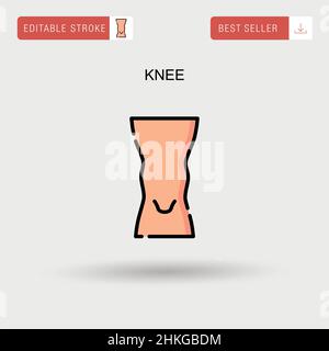 Knee Simple vector icon. Stock Vector