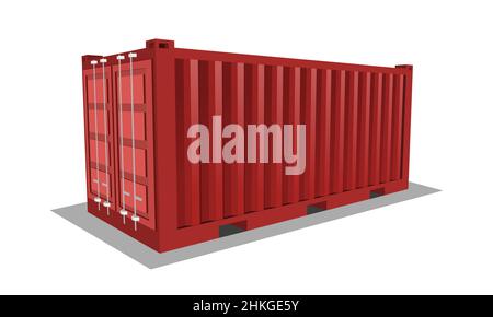 3D vector shipping container Stock Vector