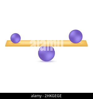 Spheres balancing on seesaw Stock Vector