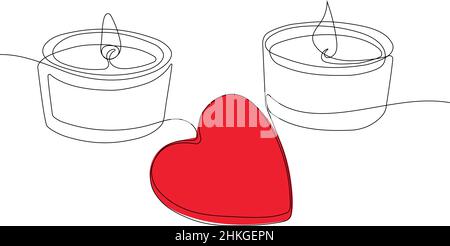 Romantic atmosphere candles with a flowers Stock Vector