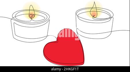 Romantic atmosphere candles with a flowers Stock Vector