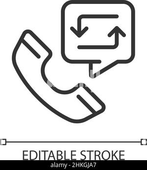Call back option pixel perfect linear icon Stock Vector