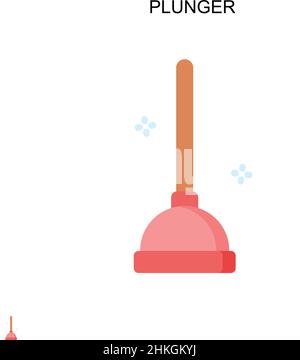 Plunger Simple vector icon. Illustration symbol design template for web mobile UI element. Stock Vector