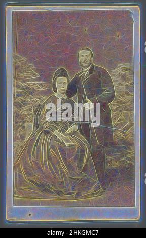 Inspired by Portrait of an unknown man and woman, 1855 - 1885, paper, albumen print, height 101 mm × width 63 mm, Reimagined by Artotop. Classic art reinvented with a modern twist. Design of warm cheerful glowing of brightness and light ray radiance. Photography inspired by surrealism and futurism, embracing dynamic energy of modern technology, movement, speed and revolutionize culture Stock Photo