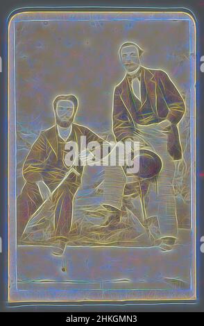 Inspired by Portrait of two unknown men, 1855 - 1885, paper, albumen print, height 96 mm × width 63 mm, Reimagined by Artotop. Classic art reinvented with a modern twist. Design of warm cheerful glowing of brightness and light ray radiance. Photography inspired by surrealism and futurism, embracing dynamic energy of modern technology, movement, speed and revolutionize culture Stock Photo