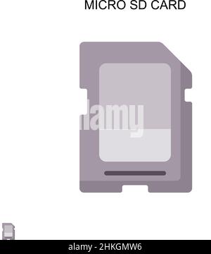 Micro sd card Simple vector icon. Illustration symbol design template for web mobile UI element. Stock Vector