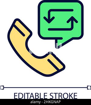 Call back option pixel perfect RGB color icon Stock Vector