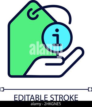 Product information pixel perfect RGB color icon Stock Vector