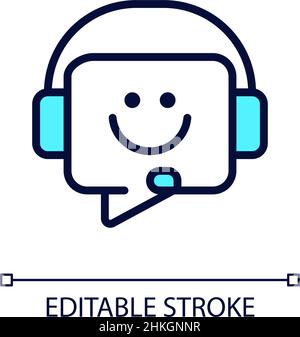 Customer support pixel perfect RGB color icon Stock Vector