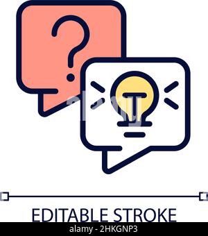 Frequently asked questions pixel perfect RGB color icon Stock Vector