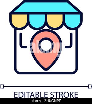 Store location pixel perfect RGB color icon Stock Vector