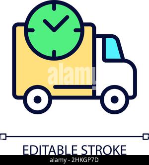 Shipping time pixel perfect RGB color icon Stock Vector