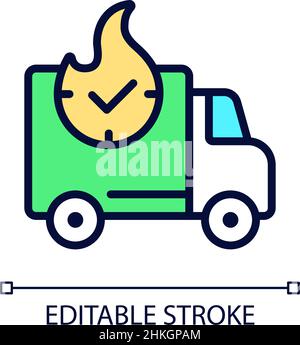 Express delivery pixel perfect RGB color icon Stock Vector