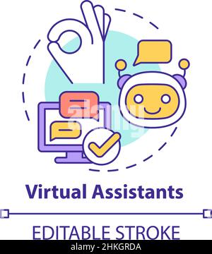 Virtual assistants concept icon Stock Vector