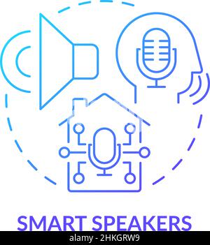 Smart speakers blue gradient concept icon Stock Vector