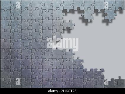 Jigsaw puzzle pieces form a background image  in this 3-d illustration. Stock Photo