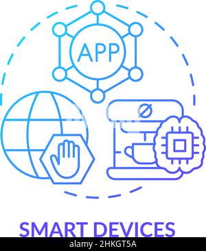 Smart devices blue gradient concept icon Stock Vector