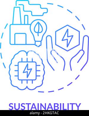 Sustainability blue gradient concept icon Stock Vector