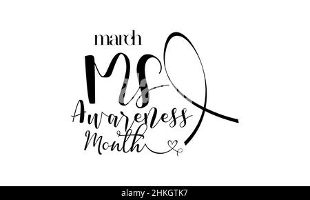 Multiple Sclerosis Awareness Month. Brush calligraphy style vector template design for banner, card, poster, background. Stock Vector