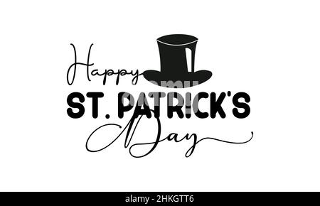 St. Patrick's Day. Brush calligraphy style vector template design for banner, card, poster, background. Stock Vector