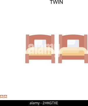 Twin Simple vector icon. Illustration symbol design template for web mobile UI element. Stock Vector