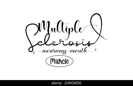 Multiple Sclerosis Awareness Month. Brush calligraphy style vector template design for banner, card, poster, background. Stock Vector