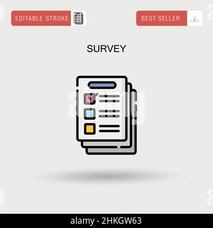 Survey Simple vector icon. Stock Vector