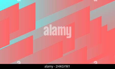 Abstract background straight line design wrapped in red and pastel blue Stock Vector
