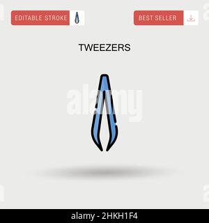 Tweezers Simple vector icon. Stock Vector