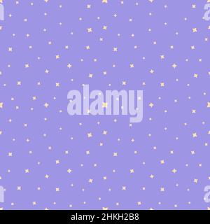 Seamless pattern of deep space with stars in a flat style. Stock Vector