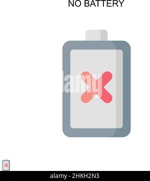 No battery Simple vector icon. Illustration symbol design template for web mobile UI element. Stock Vector