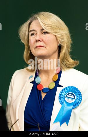 Anna Firth, Tory MP, at the verification and ballot count for the Southend West by election on 3 February 2022 to replace murdered MP Sir David Amess Stock Photo