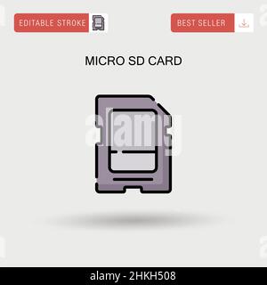 Micro sd card Simple vector icon. Stock Vector