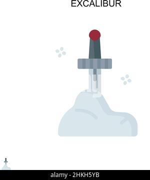 Excalibur Simple vector icon. Illustration symbol design template for web mobile UI element. Stock Vector