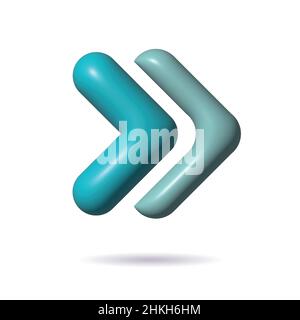 3d vector blue arrow for web and UI design. Vector Stock Vector