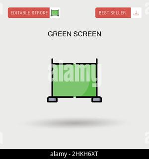 Green screen Simple vector icon. Stock Vector